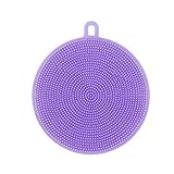 Fabal Silicone Brush Magic Dish Bowl Pot Pan Wash Cleaning Brushes Cooking Tool Cleaner Sponges Scouring Pads Kitchen Accessories (Purple)