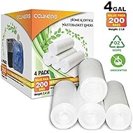 4 Gallon Small Trash Bags Bathroom Garbage Bags Clear Plastic Wastebasket Trash Can Liners for Home and Office Bins, 200 Count