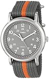 Timex Unisex T2N649 "Weekender" Watch with Gray and Orange Nylon Strap