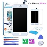 Qi-Eu LCD Display for iPhone 6 PLUS 5.5 inch Touch Screen Digitizer Replacement Assembly-White, Repair Tools Kit and Instructions are Included