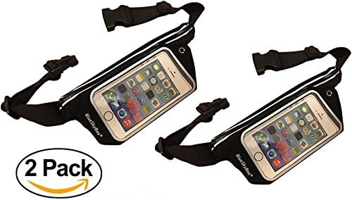 BlueSkyBos Super Value 2 Pack Running Belt Waist Pack Workout Waist Waistband Bag Sweatproof/Water-Resistant Light Weight for iPhone 6+ Galaxy S6 S7 with Touch Screen