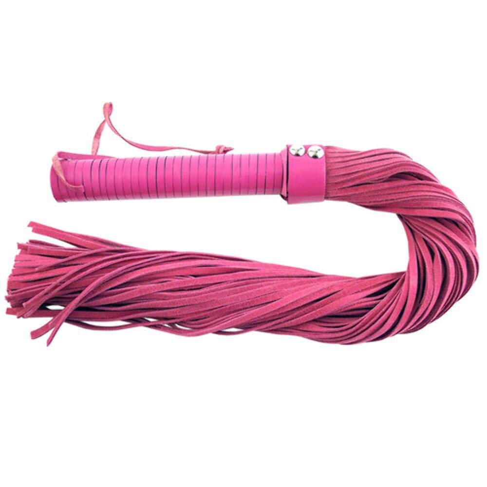 Rouge Garments One Size Pink Leather Handle Suede Flogger