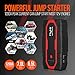 FlyHi N18 1200A Peak Portable Car Jump Starter(Up to 7.0L Gas/6.5L Diesel Engine) 12V Battery Booster with Dual Smart USB, 5/9/12V Quick-Charge, 12V/6A Output, Cigarette Lighter Socket, LED Flashlight