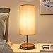 USB Table Desk Lamp Set of 2, Bedside Nightstand Lamp with 2 USB Charging Port, Solid Wood Unique Lampshde,Convenient Pull Chain for Bedroom Living Room