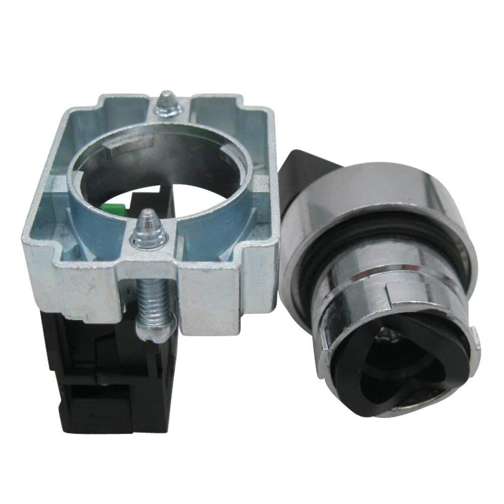 Taiss 2Pcs 22mm Selector Switch SPST 1 NO 2 Positions Maintained Latching Rotary Selector Switch 440V 10A XB2-10X/21-HB2-BD21 - Image 4