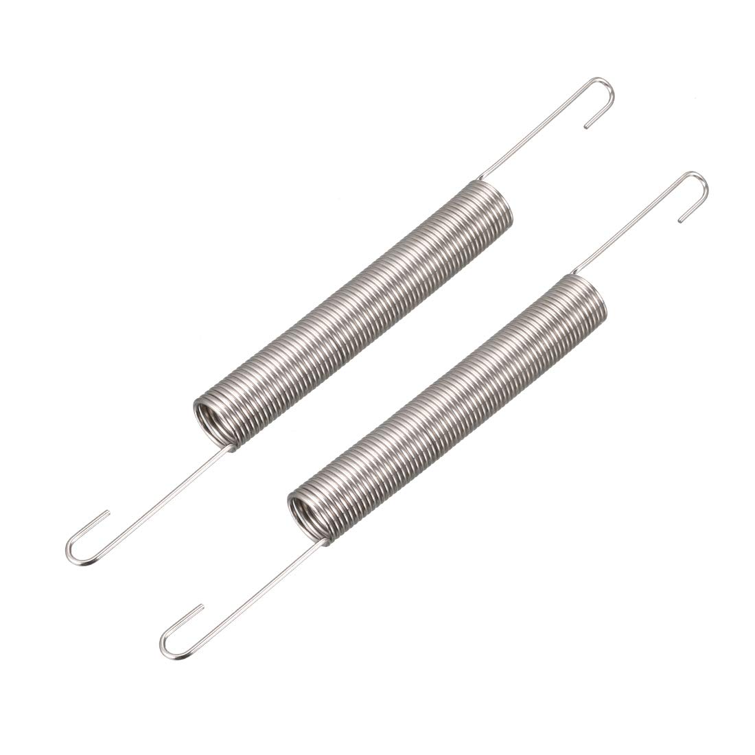 Sourcingmap Extension Spring - 0.9mm Wire Dia, 10mm OD, 120mm Length Spring Steel Small Dual Hook Tension Spring 2pcs