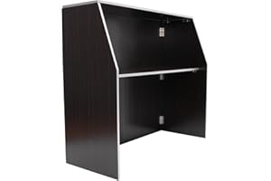 DRRSBRP 43''*48''*20'' Portable Event Bar, Folding Party Counter Mobile Drink Table 110lbs Load Capacity for Parties BBQs Catering and Outdoor Events(Black Brown with Aluminum Edge)