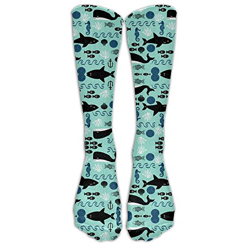 Ocean Whales Shark Summer Compression Socks Soccer Socks Long Stockings For Running Jogging Cross Training Cycling Relief