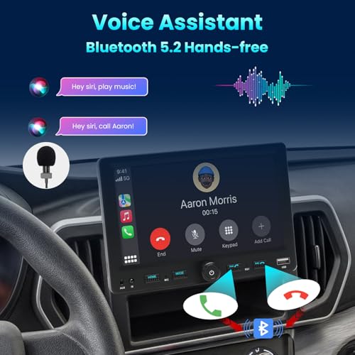 Alondy 1 Din Car Radio with Screen (7 Inches) Compatible with [Wireless] Apple CarPlay Android Auto Bluetooth AM/FM/RDS Radio USB (Type-C Fast Charge 3A) AUX SD Backup Camera
