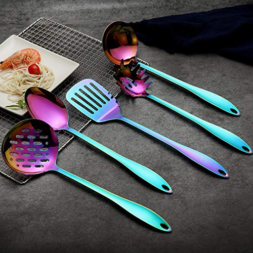 HOMQUEN Stainless Steel Kitchen Utensil Set – 5 Cooking Utensils
