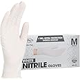 ForPro Professional Collection Disposable Nitrile Gloves, Chemical Resistant, Powder-Free, Latex-Free, Non-Sterile, Food Safe, 4 Mil, White, Medium, 100-Count
