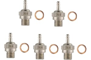 NUHUI N3/N4 Powerful Hot Spark Glow Plug for Traxxas Truck RC Nitro Engines Car Truck Traxxas t Maxx Glow Plug Boost The Power of Your Toy Car (5 Pcs N4 Sparks)