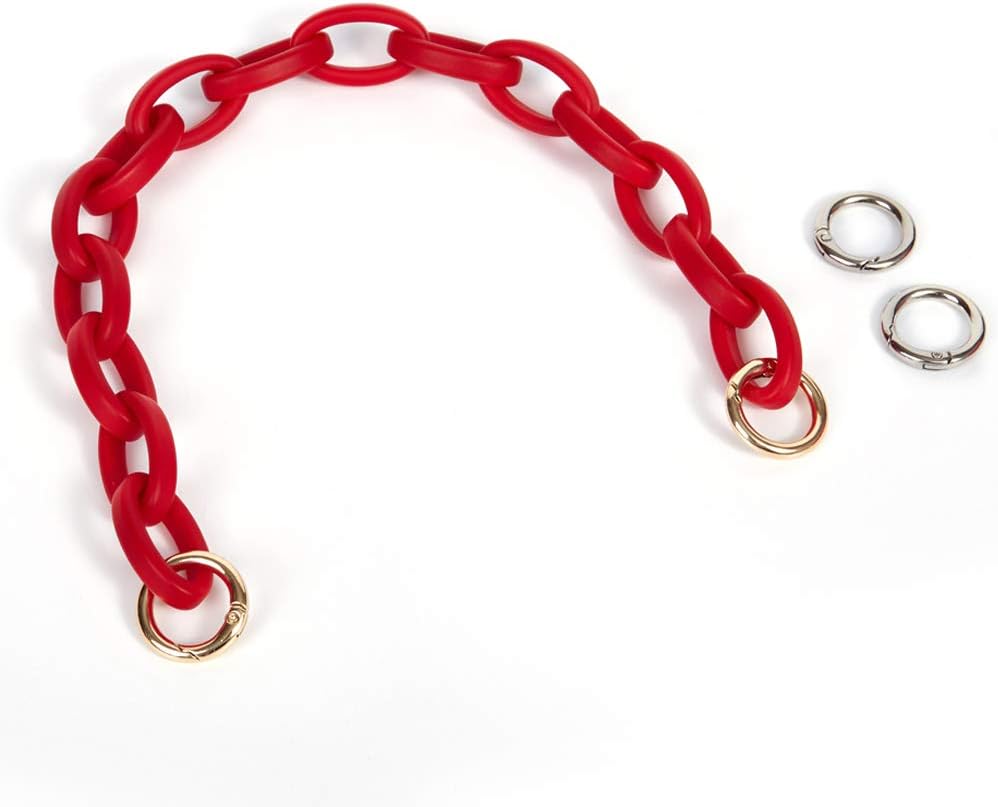 Xiazw Short Resin Bag Purse Handle Strap Replacement，Bag Decoration Chain，Bag Accessories Charms (Red)