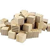 Flyco(TM) 100pcs 1 inch wood Floor cubes, natural unfinished craft wood blocks 2.5cm(1 inch) - Bag of 100