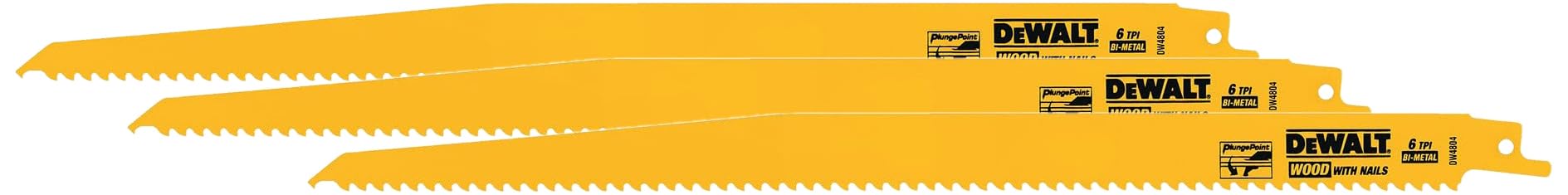 DEWALT 12-in 6TPI Wood Cut Recip Blad (Pack of 3) Image