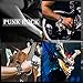 Aroncent 3pcs Spike Studded Rivet Punk Rock Biker Wide Strap Leather Bracelet Chain Wristband Adjustable