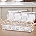 SHSYCER Clear Seasoning Box Acrylic Seasoning Storage Clear Spice Organizer Salt and Sugar Container Condiment Holder Container Spices, with 4PCS Plastic Spoons