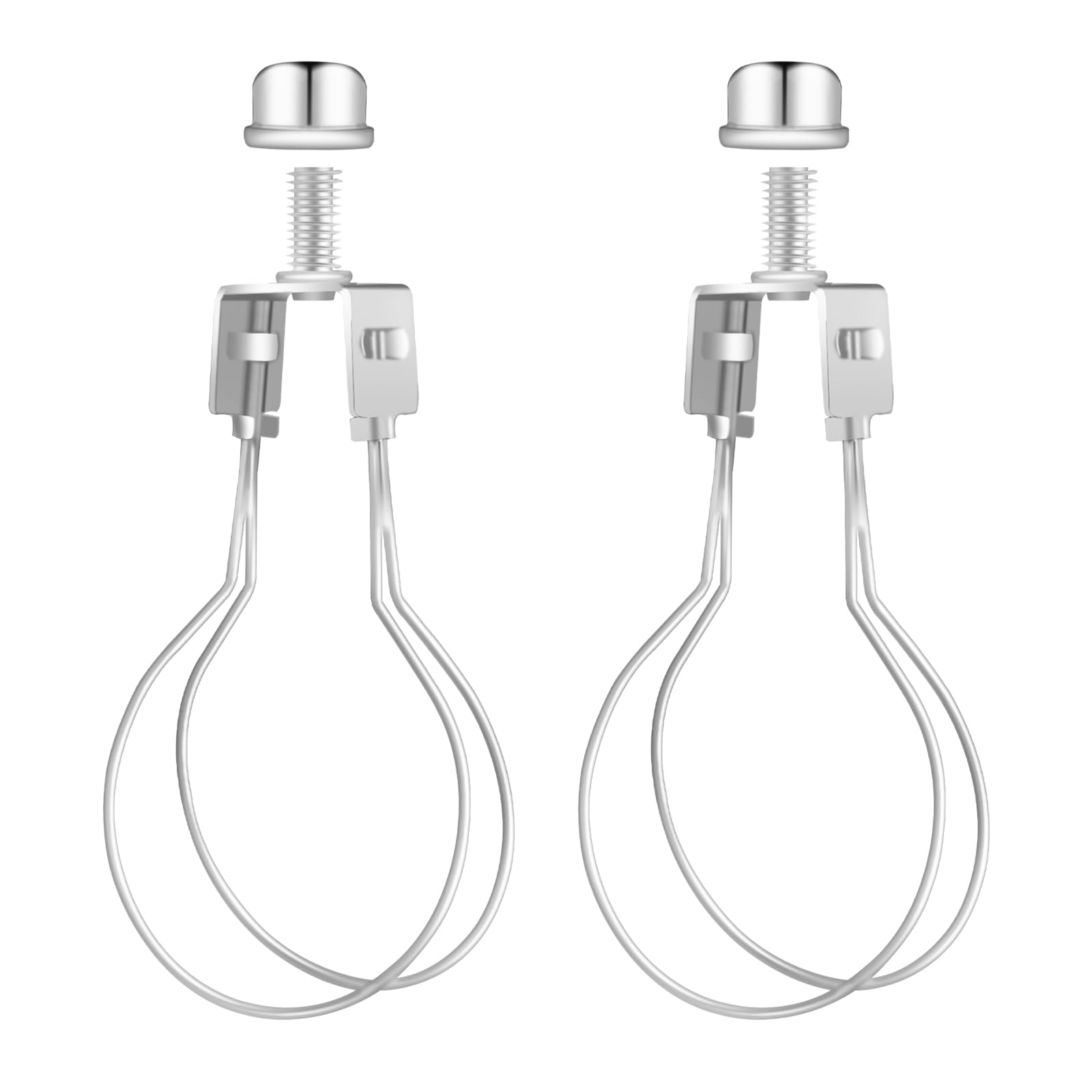 Photo 1 of 2 PCS Lamp Shade Light Bulb Clip Adapter, Clip on Lampshade Adapter Kit, Includes Finial and Lampshade Levellers, Keep Lamp Shade hardware in Place Spring Clip for Light Bulb (Nickel Color)