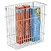 mDesign Metal Wall Mount Kitchen Storage Organizer Basket Bin/Trash Can - for Bags, Tin Foil, Wax Paper, Saran Wrap - Hardware Included - Solid Steel - Chrome