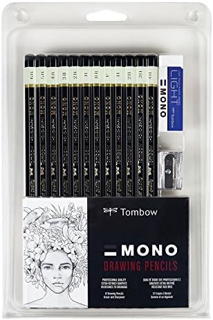 MONO Professional Drawing Pencil Set - 12pcs - Assorted degrees. 3 Pack