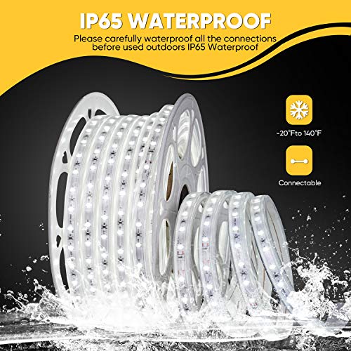 Shine Decor 50FT LED Strip Lights 6500K Cool White ColdResistant