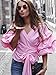 Simplee Apparel Women's Off Shoulder V Neck Wrap Blouse Shirt Waist Tie, Pink, 8/10, Large