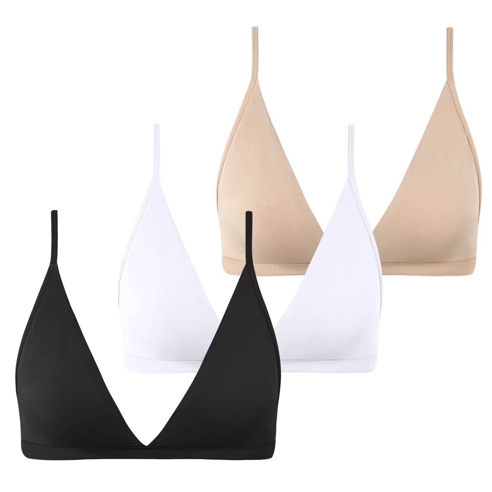 Photo 1 of *ONLY 2* INIBUD Bralette for Women Removable Padded Bra Yoga Seamless V Neck Triangle Adjustable Straps Wireless 3PC S