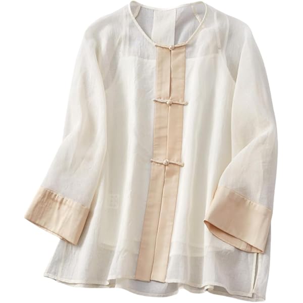 Cardigan Kimono Donna In Ramia - Maniche Lunghe, Scollo A V, Chiusura Con Lacci, Stile Hanfu Vintage, Taglia Unica