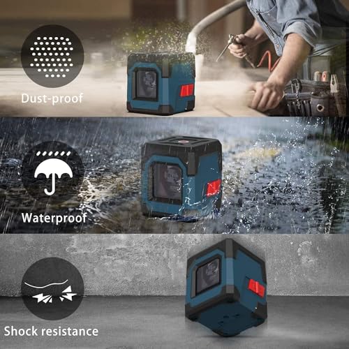 Cross Line Laser, RockSeed Cross Line Laser with Measuring Range 15 m, Switchable Self Levelling Vertical and Horizontal Line, 360 Degree Rotation with Flexible Magnetic Base, Battery Included, IP 54.