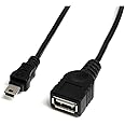 StarTech.com 1 ft Mini USB 2.0 Cable - USB A to Mini B F/M - USB cable - USB (F) to mini-USB Type B (M) - USB 2.0 - 1 ft - black - USBMUSBFM1