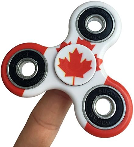 3D Camo EDC Fidget Hand Spinner Tri-Spinner Plastic Funny Toy for Autism ADD ADHD Kids Adult Anti Stress (Canada flag)