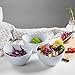 Aidio Melamine Salad Bowls - 6pcs Dinner Bowls Set for Cereal, Fruit, Dessert, 33oz, White