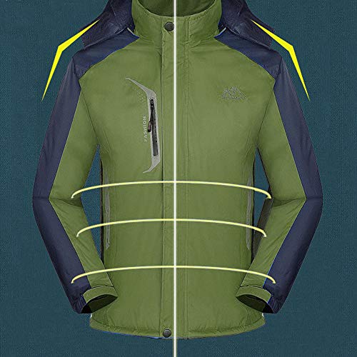 NRUTUP Men's Casual Long Cotton Padded Velvet Thickened Outdoor Sports Coat Track & Active Jackets Active Shirts & Tees(Green,XL) - Thumbnail 3