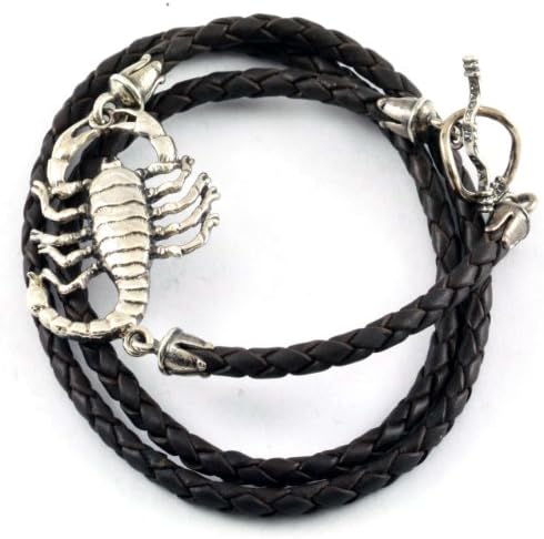 Sterling Silver Scorpio Triple Wrap Bracelet