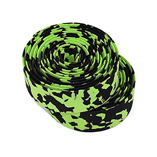 sibao Bike Handlebar Tape,Bicycle Handlebar Tape,Cycling Handle Wraps,Bar Tape Road Bike,Superior Grip Bicycle Bar Tape with Bar Plugs 2PCS Per Set (Black&Green)
