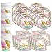 Gold Rainbow Unicorn Pegasus Birthday Party Supplies Set Plates Napkins Cups Tableware Kit for 16