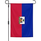 Haiti Flag 12 x 18 Inches Haitian Garden Flags Double Sided Polyester Vivid Color for Indoor and Outdoor Yard Garden Street Decorations