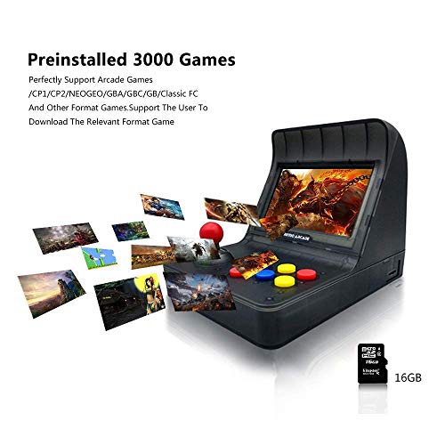 Moligh doll Retro Game Console Portable Game Console 16GB 4.3 Full View TFT Screen 3000 Classic Games ,Support Transplant Games /Arcade games/CP1/CP2/NEOGEO/GBA/SFC/M
