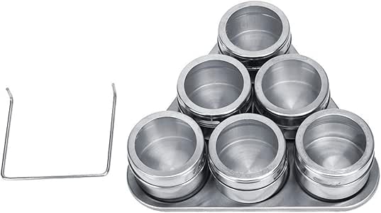 Soul hill 6pcs Visible Acero Inoxidable condimento Caja de