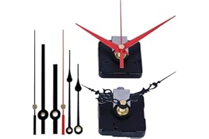 EMOON 2 Pack Silent Sweep Quartz Clock Movement Mechanism with 4 Hands, DIY Repair Replacement for Custom Clocks (Shaft Length 7/8 in)