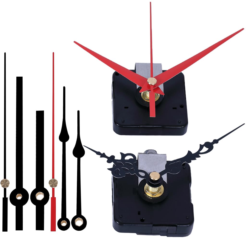EMOON 2 Pack Silent Sweep Quartz Clock Total Shaft Length 5/8 in