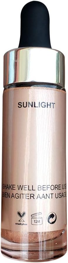 JinJin Highlighter Makeup Gold Liquid Face Eye Contour Brightener Glow Shimmer Waterproof Light Face Cosmetics (B)