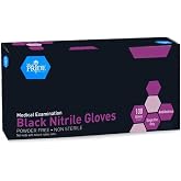 Medpride Nitrile Powder-Free Exam Gloves, Black, Small, 100 Count