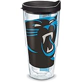 Tervis Made in USA Double Walled NFL Carolina Panthers Insulated Tumbler Cup Keeps Drinks Cold & Hot, 24oz, Colossal