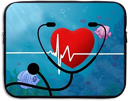 Laptop Sleeve Case Funny Nurse Love Heart Heartbeat Stethoscope Neoprene Carrying Bag Briefcase Handbag For 13 Inch For All Computer Ultrabook / Lenovo Dell / MacBook Pro / Macbook Air