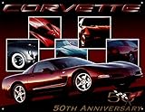 Chevrolet Chevy Corvette 50th Anniversary Tin Sign Poster - 13x16 , 16x13