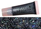 Black Glitter Lip Gloss by Addictive Cosmetics- Moisturizing and Waterproof Lip Junkie- Vegan Makeup Cruelty Free Cosmetics- Made in the USA- BLACK MAGIC