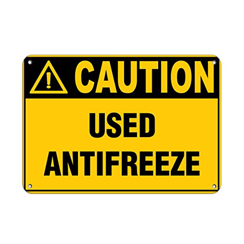 Caution Used Antifreeze Style 1 Hazard Sign Hazard Labels Vinyl Sticker Decal 8"