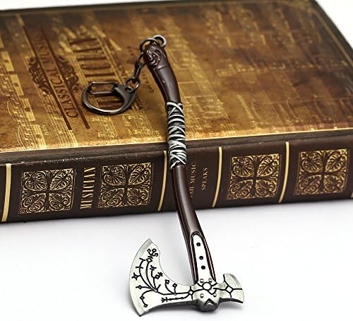 mengtuy Exquisite Carved ax ax ice Keychain God war 4 Kratos Leviathan Holder Metal Keychain Accessory