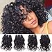 Brazilian Human Hair Weave Bundles Virgin Unprocessed Remy 100 Hair Extensions One Bundle 50G 4 Bundles 200G Black Natural Color ¡­ (10 10 10 10, Italian Curl)